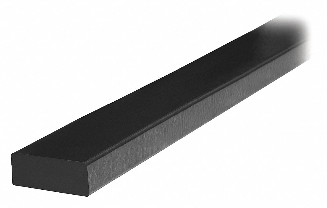Surface Guard: Polyurethane Foam, Flat Shape, 197 in Overall Lg, 0.8 in Overall Thick, Black