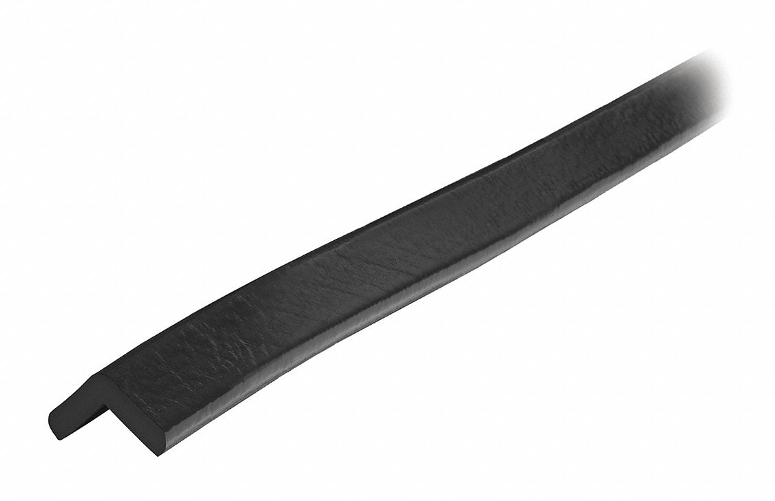 Corner Guard: Polyurethane Foam, Flat Shape, 197 in Overall Lg, 0.3 in Overall Thick, Black
