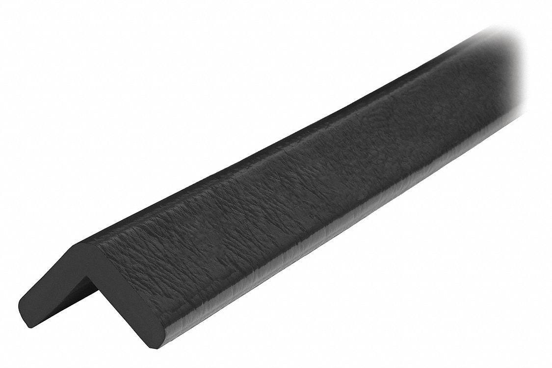 Corner Guard: Polyurethane Foam, Flat Shape, 197 in Overall Lg, 0.5 in Overall Thick, Black