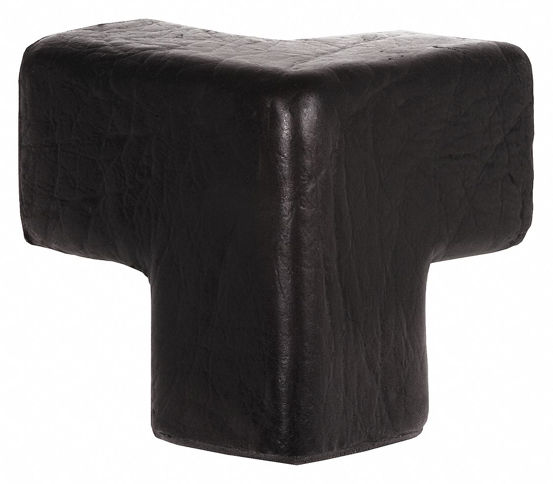 Radius Corner Guard: Polyurethane Foam, Square Shape, 5 in Overall Lg, 0.3 in Overall Thick, Black