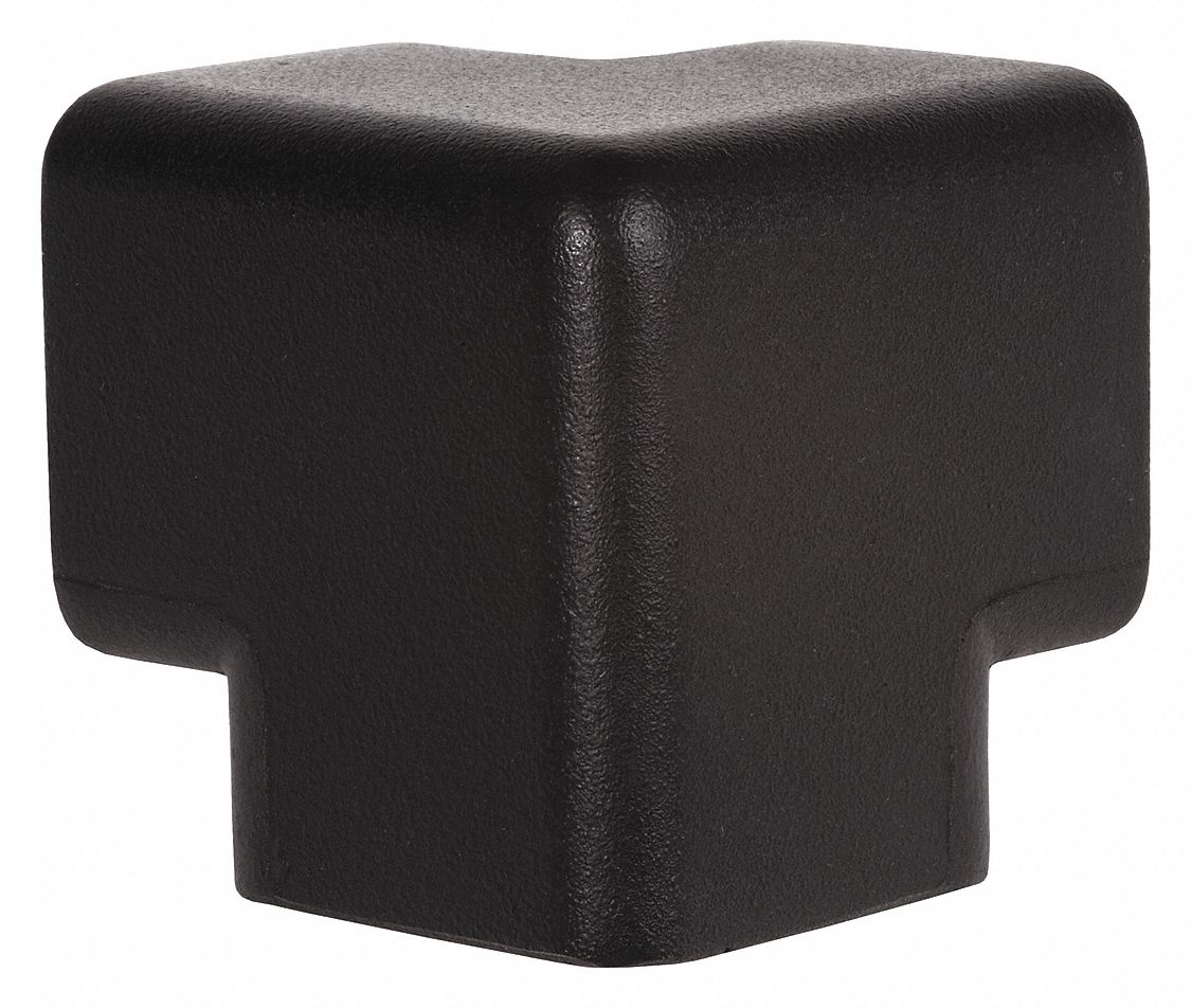 Radius Corner Guard: Polyurethane Foam, Square Shape, 5 in Overall Lg, 0.5 in Overall Thick, Black