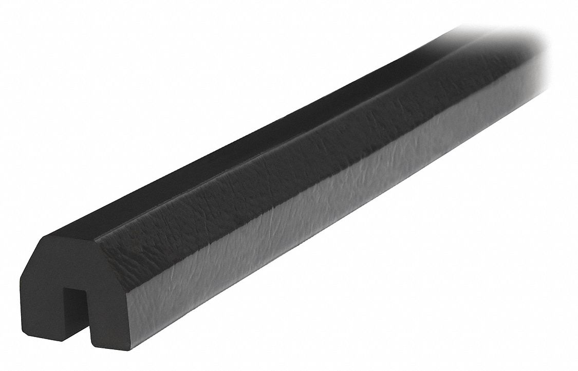 Edge Guard: Polyurethane Foam, Pentagon Shape, 197 in Overall Lg, 0.6 in Overall Thick, Black