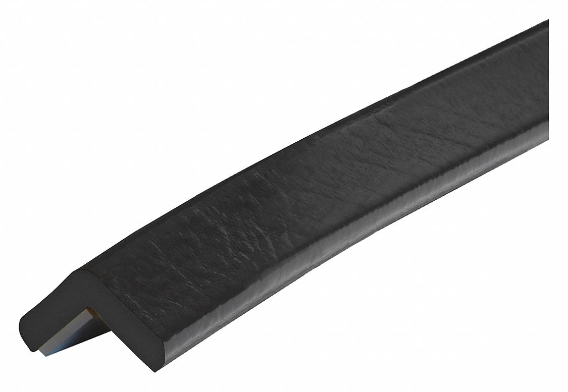 Corner Guard: Polyurethane Foam, Flat Shape, 39 in Overall Lg, 0.3 in Overall Thick, Black, Adhesive