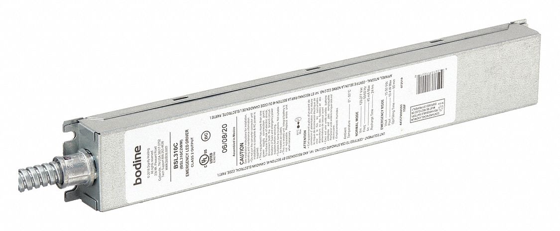 LED Emergency Driver: 10.4 W Max. Bulb Watts, 120 to 277V AC, 1 Bulbs Supported