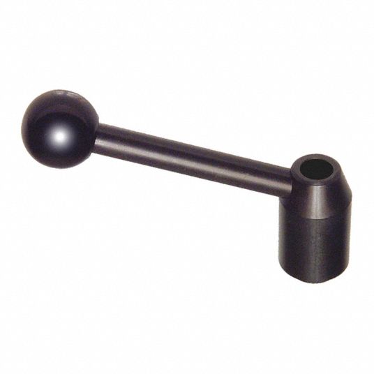 GRAINGER APPROVED Adjustable Handle, Internal Threads, Ball Knob, Black ...