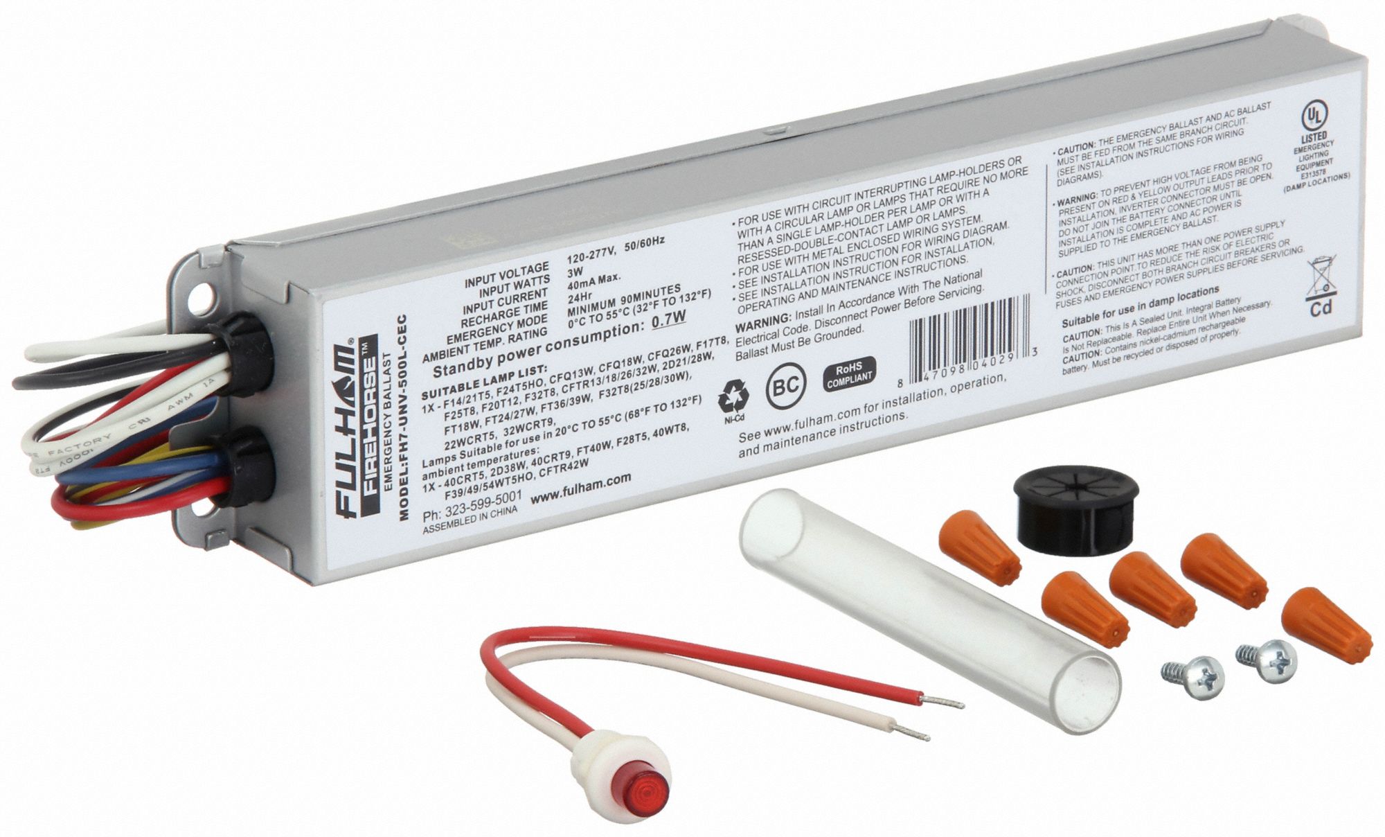 FULHAM FireHorse, Electronic, Emergency Fluorescent Ballast, Input