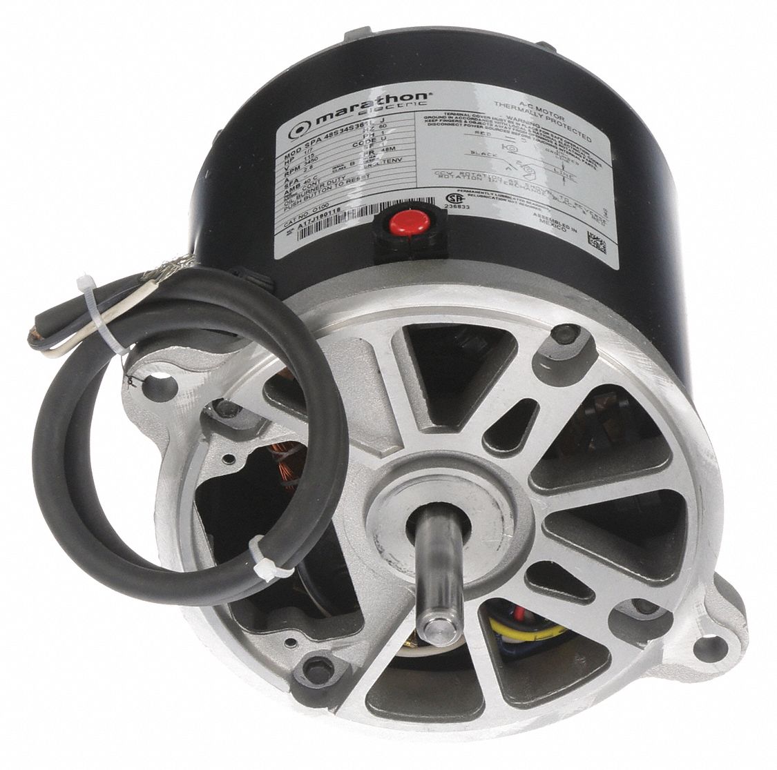 MARATHON MOTORS Oil Burner Motor, 1/7 HP, 3450 Rpm, 115V - 454X80 ...