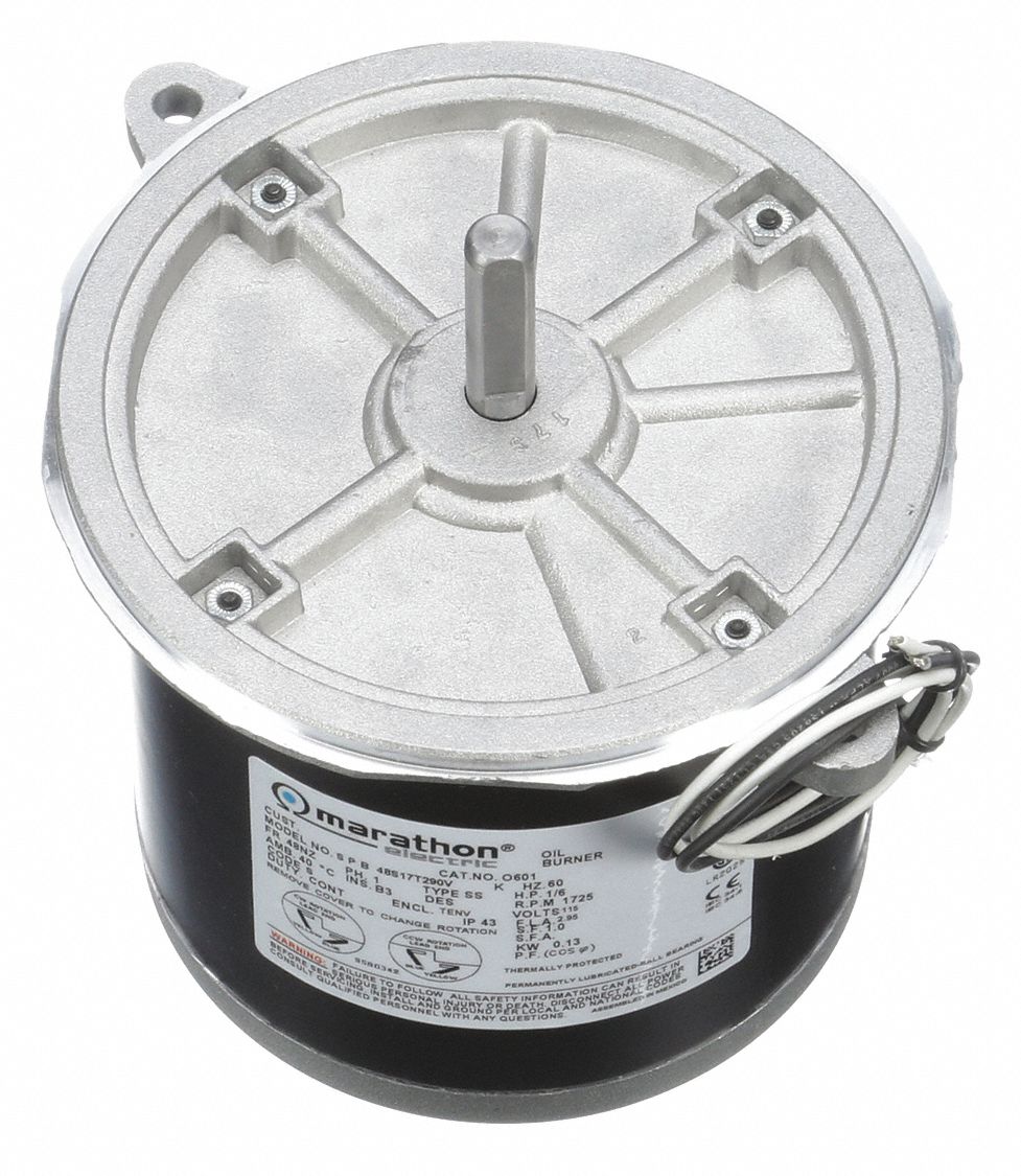 MARATHON MOTORS 1/6 HP Oil Burner Motor, SplitPhase, 1725 Nameplate RPM,115 Voltage, Frame 48NZ