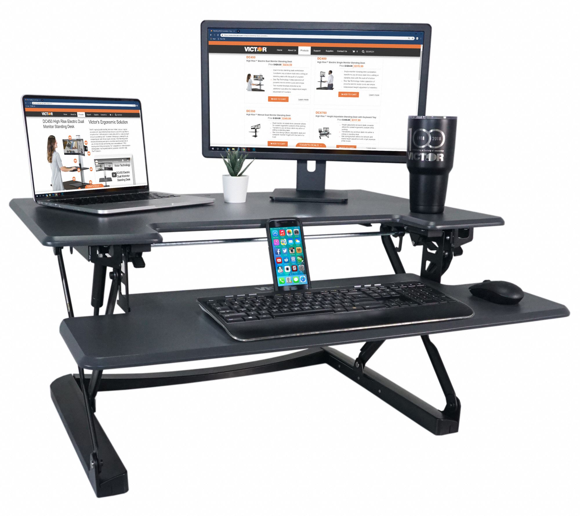 VICTOR Adj. Standing Desk Workstation, 36