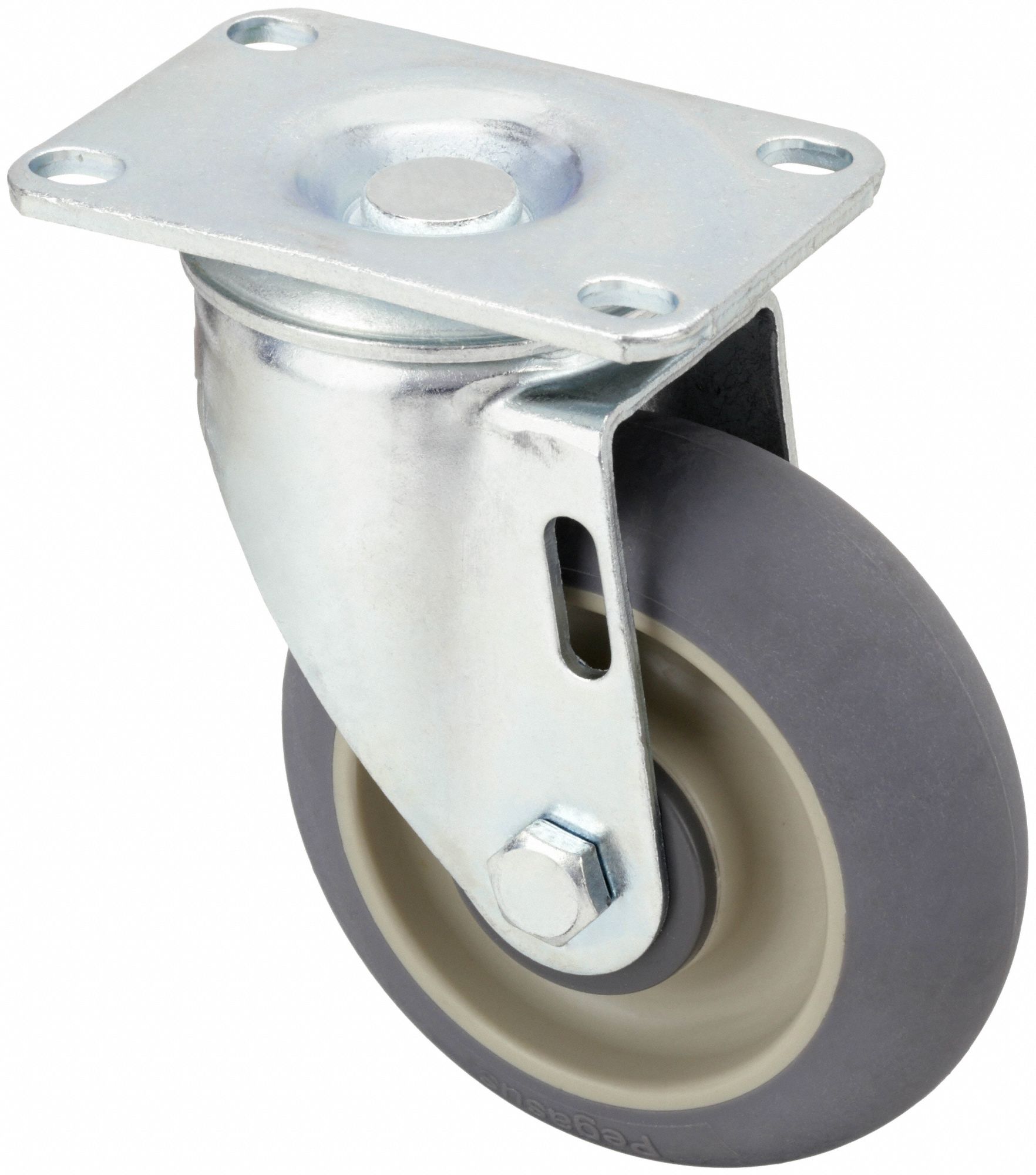 Plate Caster: Corrosion-Resistant/Debris-Resistant/Maint Free/Quiet-Roll, Swivel