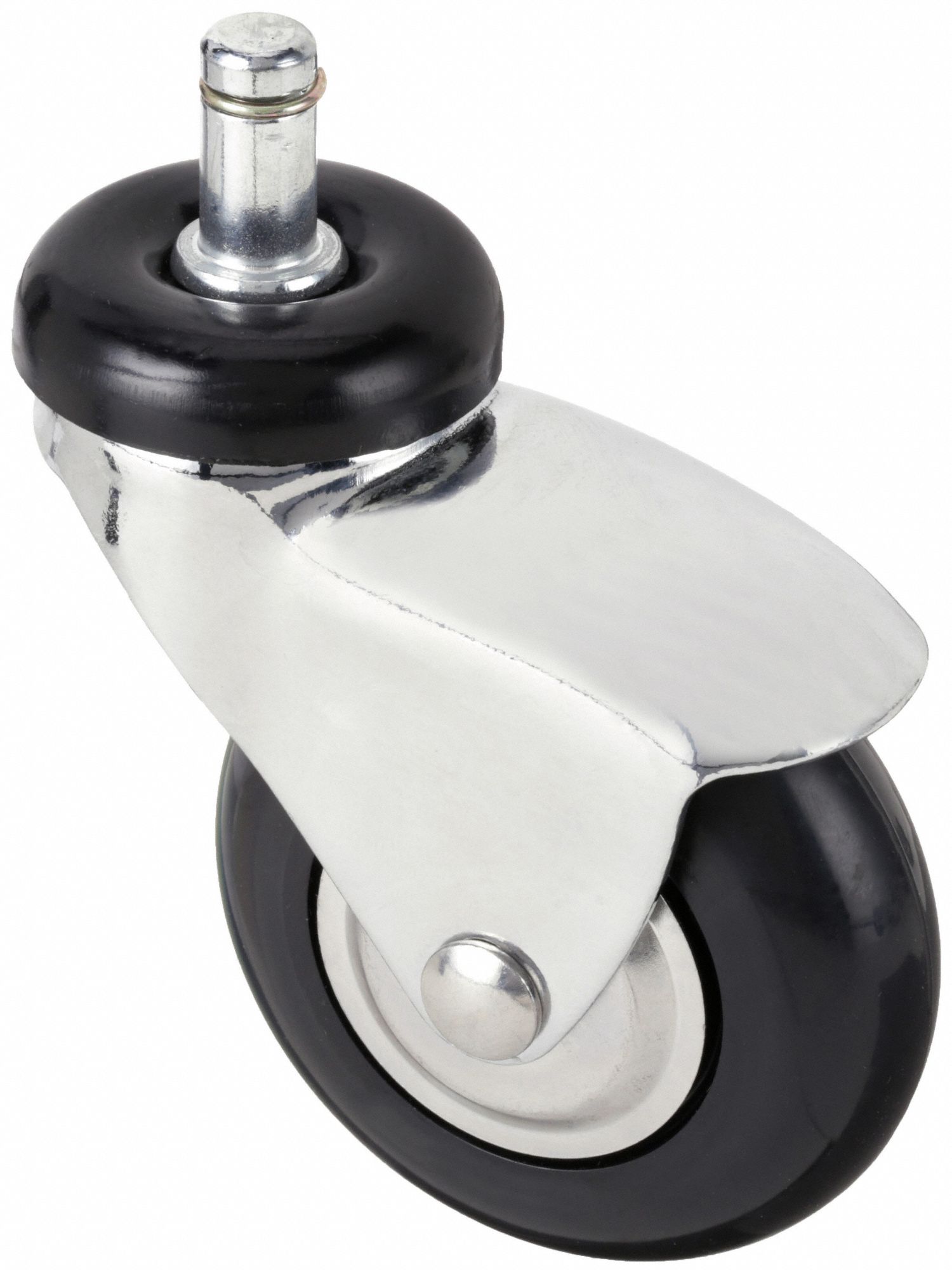 QUIET-ROLL FRICTION-RING STEM CASTER, 3 IN WHEEL DIAMETER, 175 LB, 4⅛ IN MOUNTING H