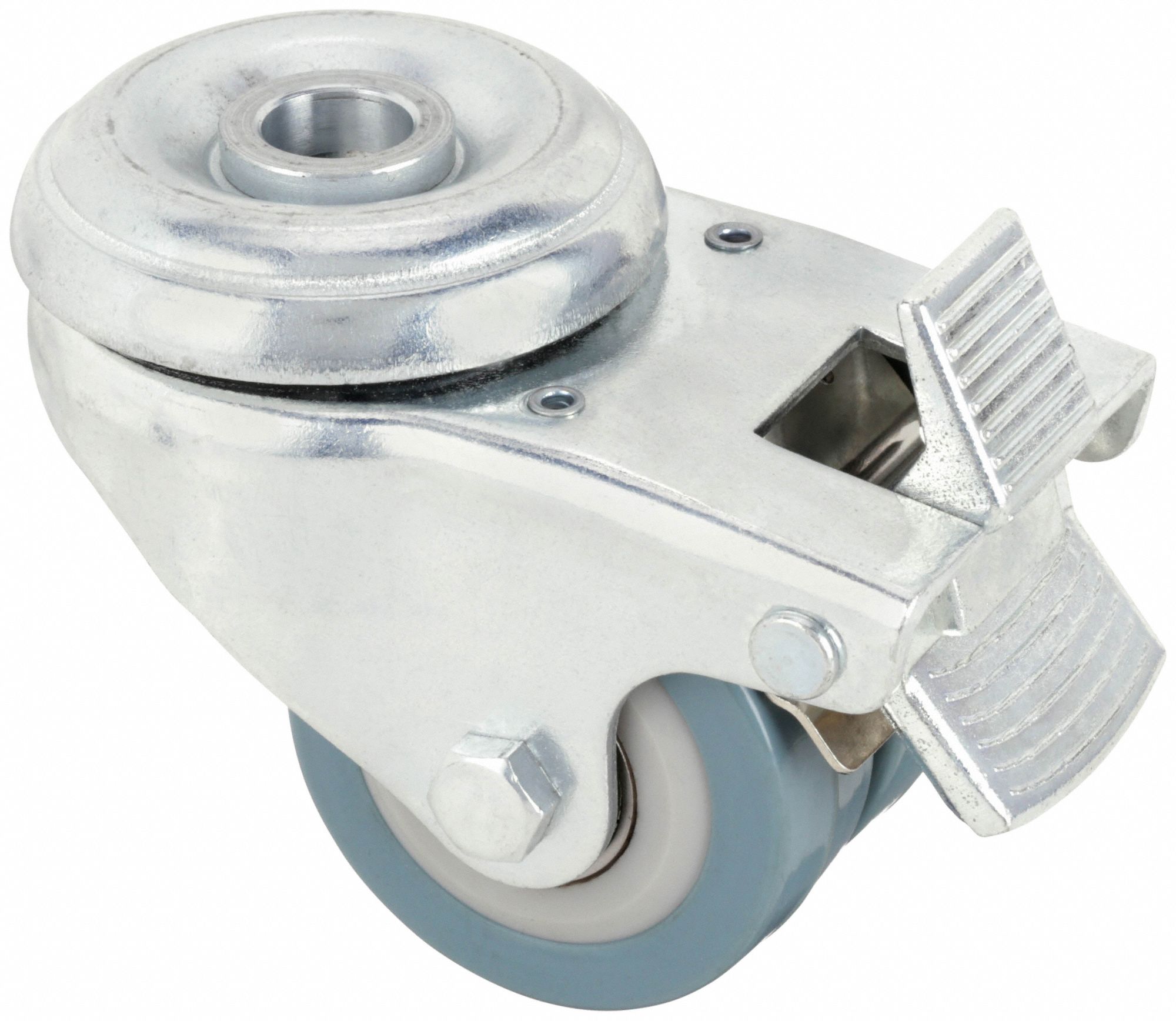 Bolt-Hole Caster, 2"dia, Swivel, Rubber