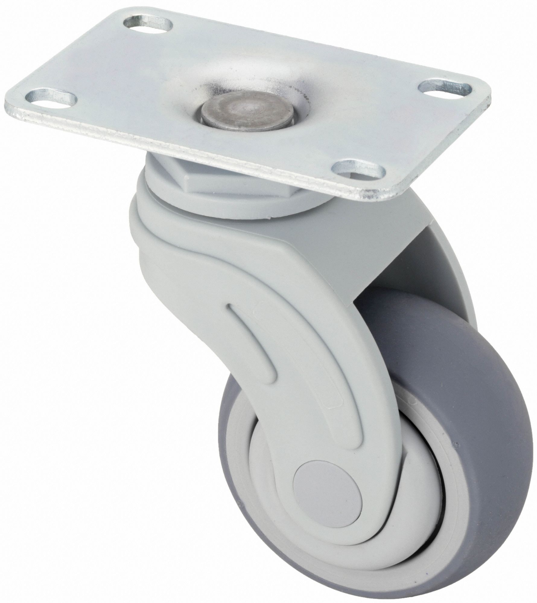 HIGH-PERFORMANCE MEDICAL PLATE CASTER, 3 IN WHEEL DIAMETER, 165 LB, 4⅞ IN MOUNTING H