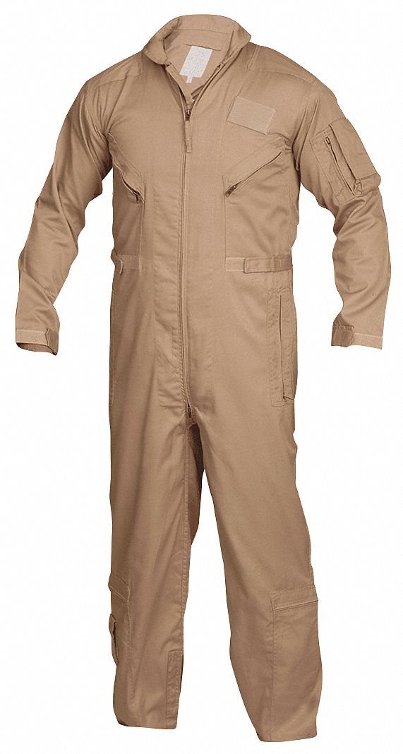 TRU-SPEC Flight Suit: 3XL, 54 in to 56 in Fits Chest Size, 32 in Inseam,  Khaki