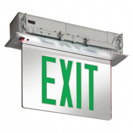 2 Faces, Green, Exit Sign - 454Y86|EDGR 2 GMR EL - Grainger