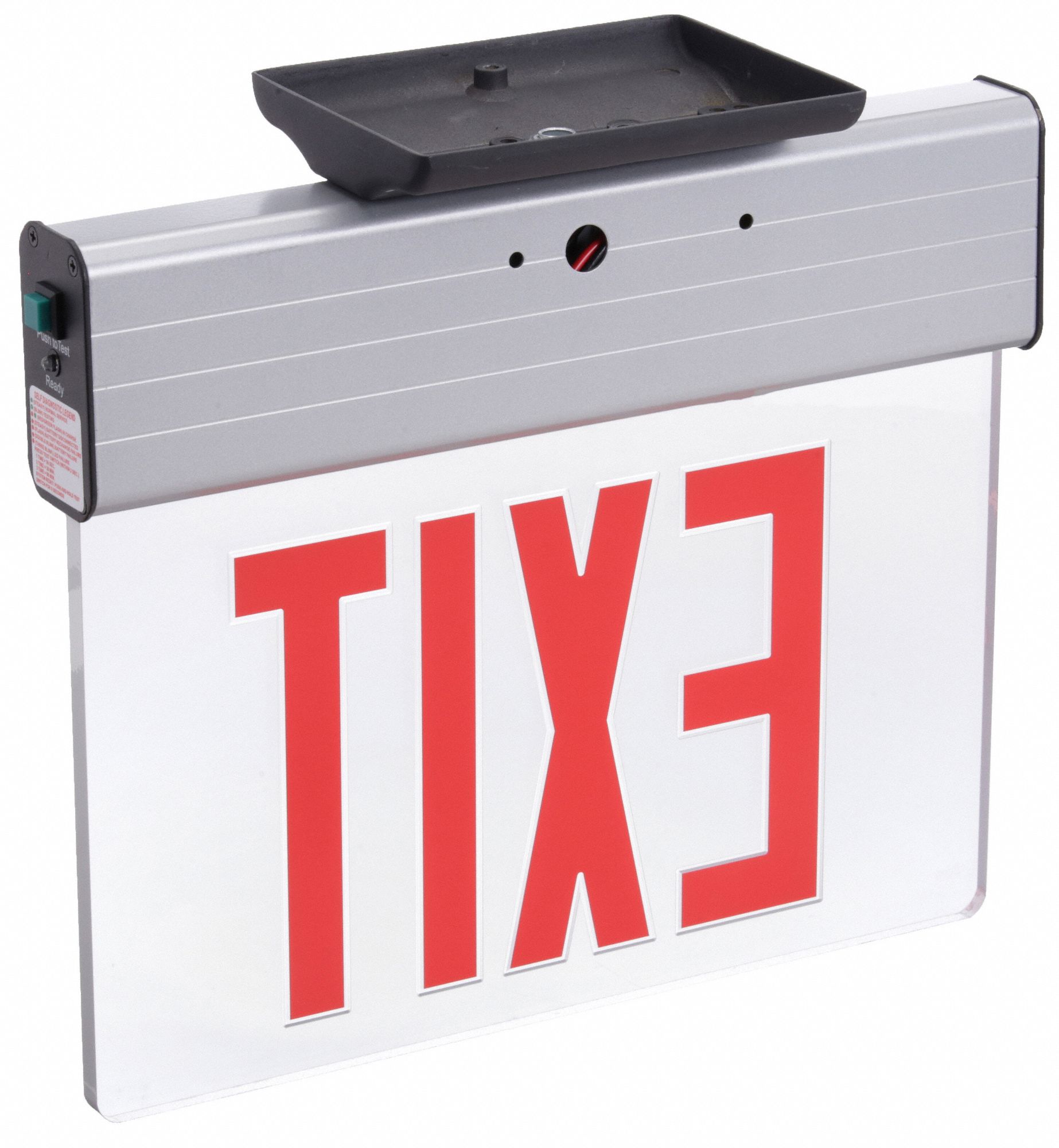 LITHONIA LIGHTING Exit Sign 1 Faces, Red, Aluminum, Universal Field