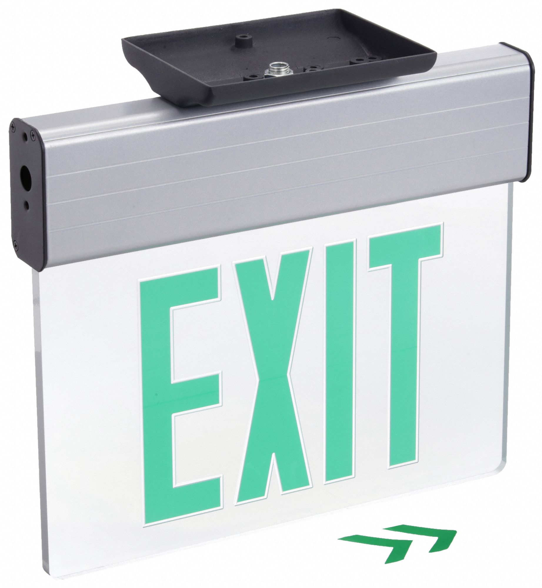 LITHONIA LIGHTING Exit Sign 1 Faces, Green, Aluminum, Universal Field