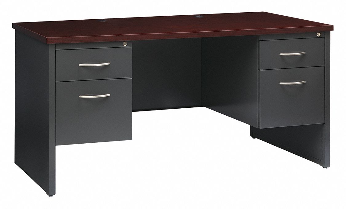 HIRSH, Executive Desks Series, 60 in Overall Wd, Office Desk 454Z59