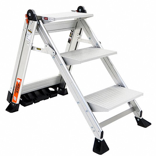 Little Giant 3 Tread Safety Step LadderFolding Step Stoolswith Tool Tray 