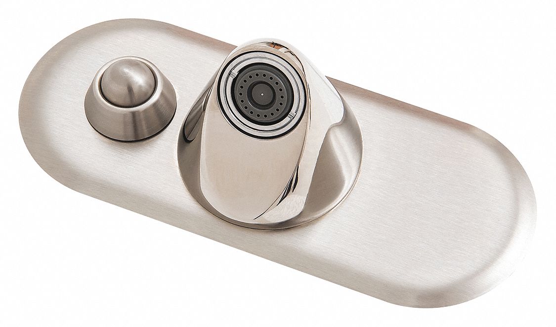 Ligature Resistant Bathroom Faucet: WH3376, Centerset, Brass, Chrome, Manual, Pneumatic