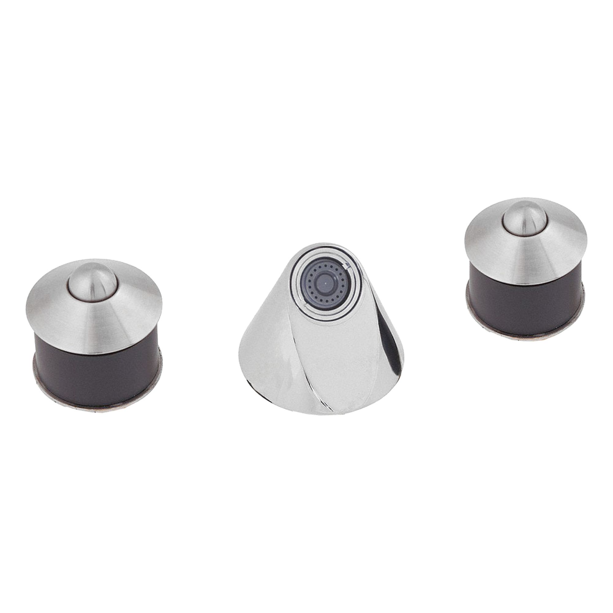 Ligature Resistant Bathroom Faucet: WH3377, Widespread, Brass, Chrome, Manual, Pneumatic