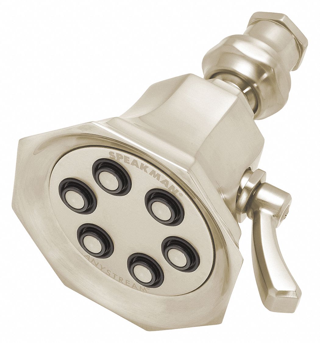 Fixed Showerhead: Vintage S-2255, 2 gpm Fixed Showerhead Flow Rate, Brass, Multi
