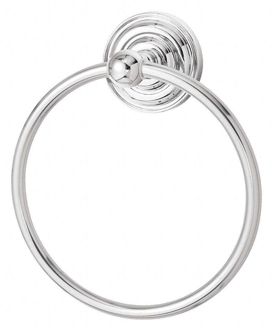 Towel Ring: SA-1404, Wall Mount, 2 1/8 in Base Ht, 2 1/8 in Base Wd, 6 1/4 in Ring Ht