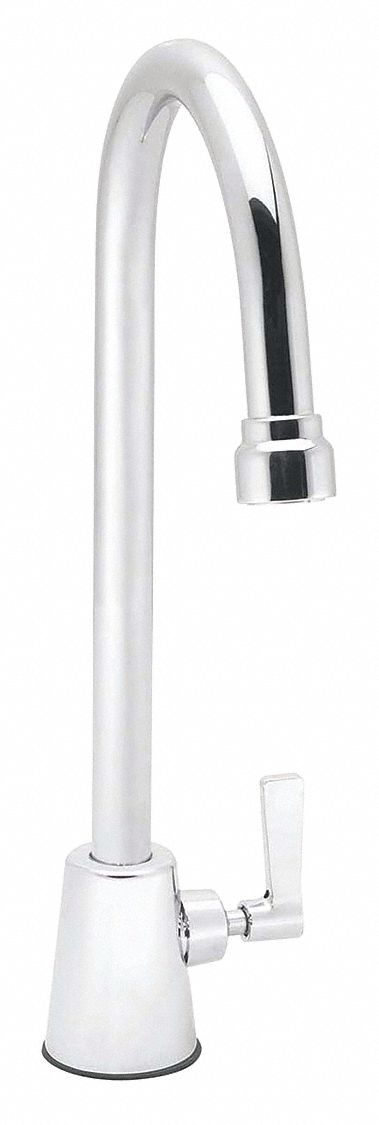 Laboratory Faucet: Faucet, Single-Post, For Cold Water/Hot Water Media, 1 Handles, Lever