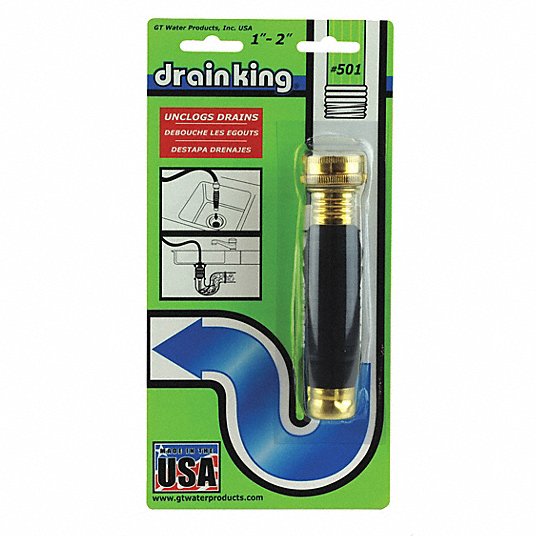 Drain Opener: 1 in to 2 in, For Use With Garden Hose