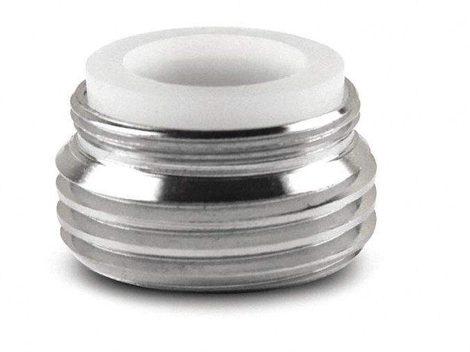 Faucet Outlet Adapter: Brass, Chrome Finish, 15/16''-27 Top Connection Size