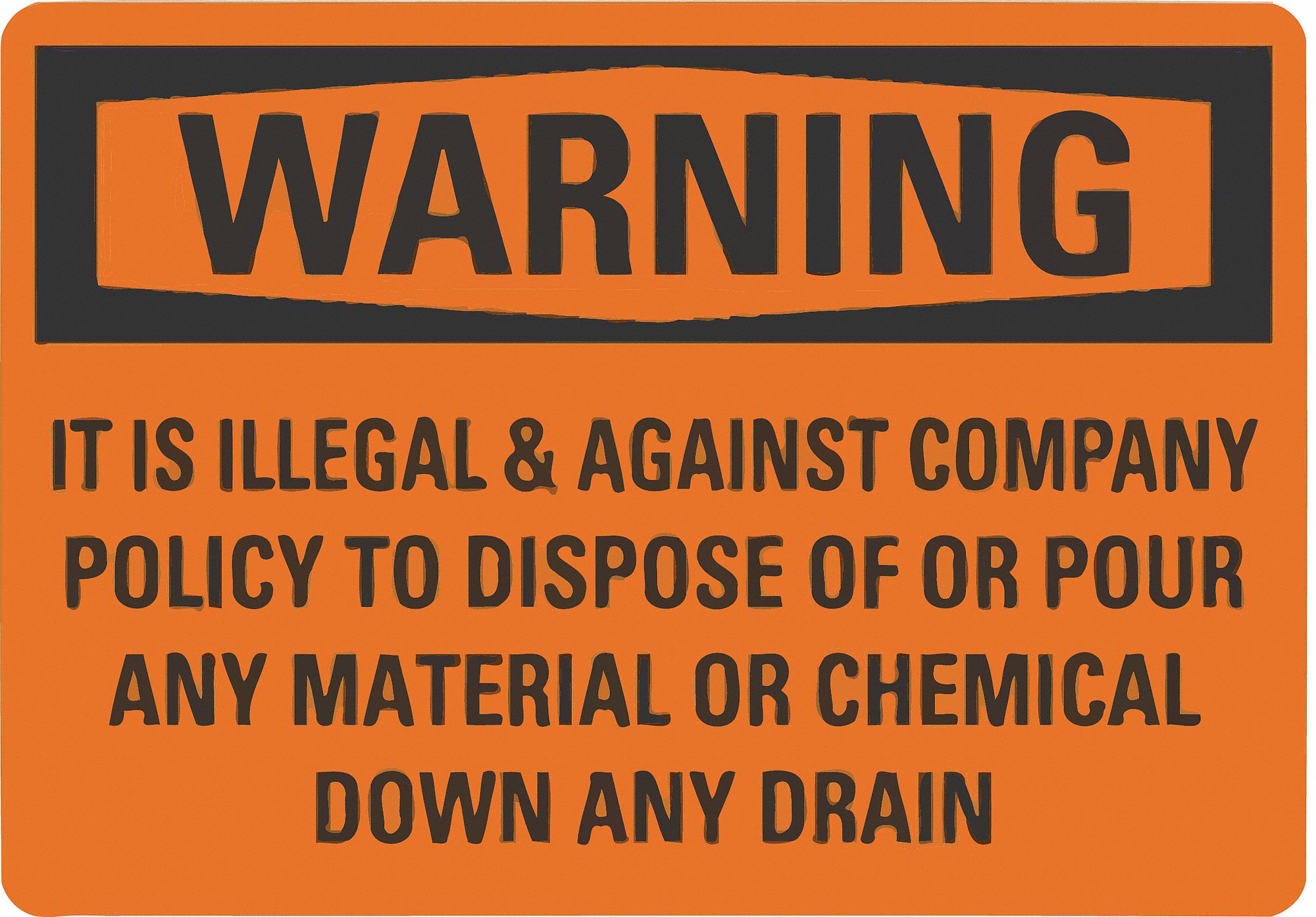 NonPVC Polymer, Adhesive Sign Mounting, Warning Sign 455K99LCU6