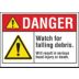 Danger: Watch For Falling Debris. Will Result In Serious Head Injury Or Death. Signs