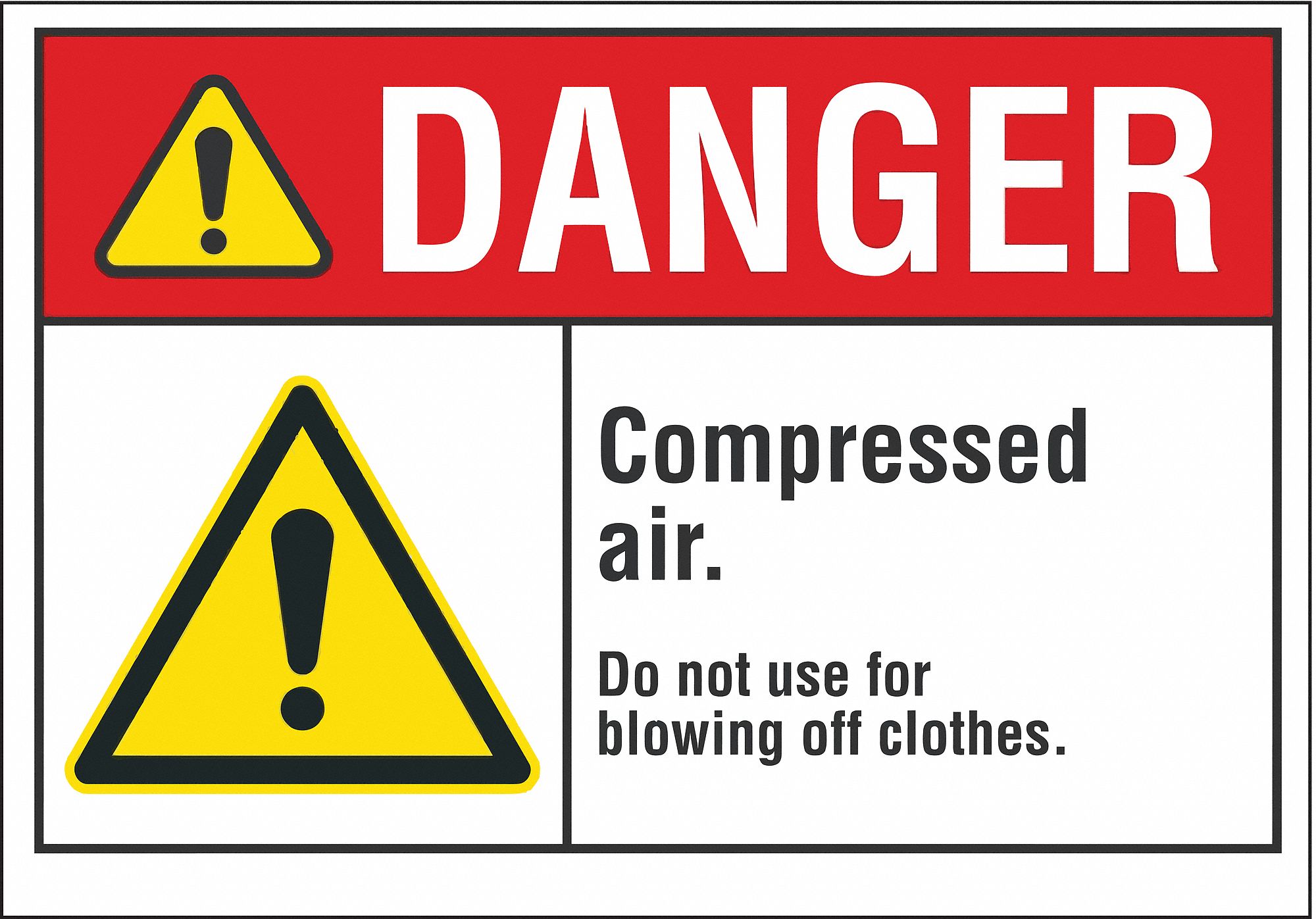 Polyester, Adhesive Sign Mounting, Compressed Air Danger Label 62TJ32