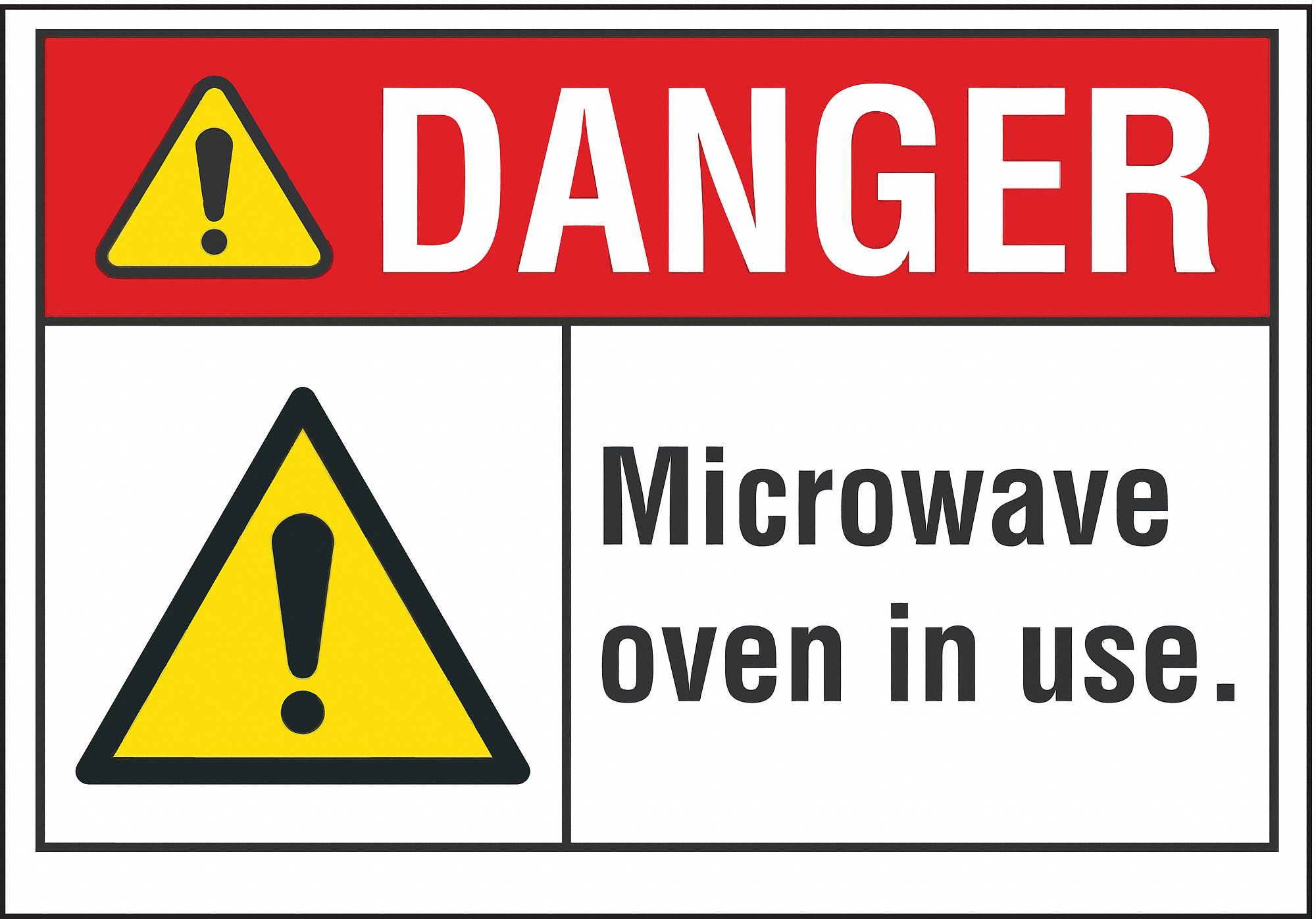LYLE Microwave Danger Reflective Label: Reflective Sheeting, Adhesive