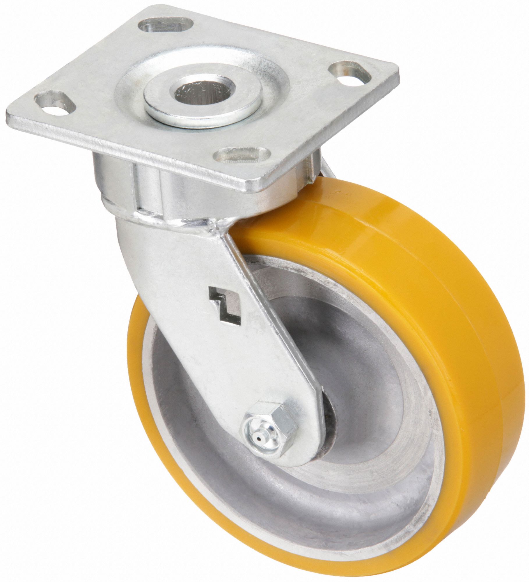 MAINTENANCE-FREE PLATE CASTER, 8 IN WHEEL DIAMETER, 1760 LB, 9&frac12; IN MOUNTING H, FIRM