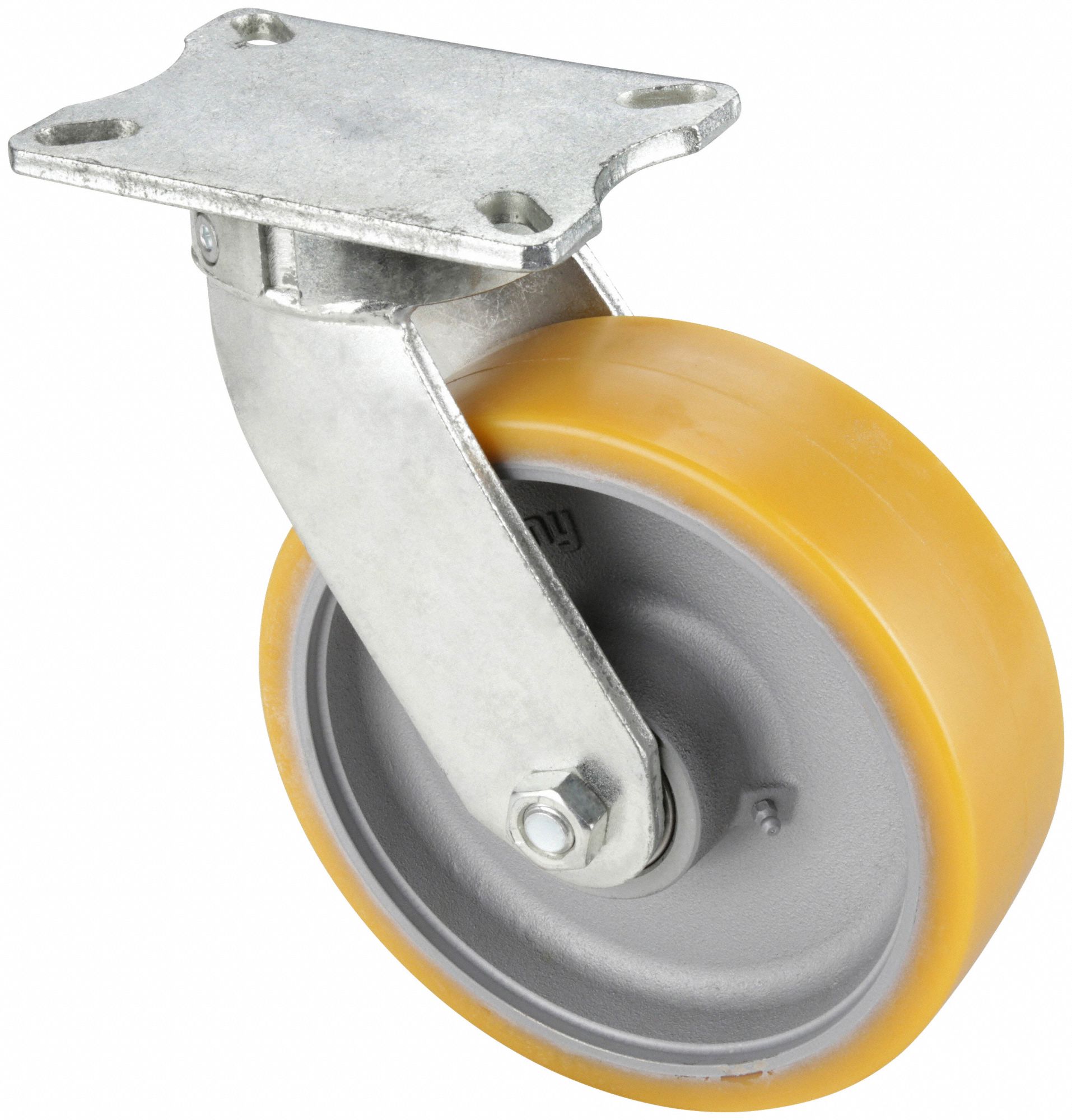 KINGPINLESS PLATE CASTER, 9 15/16 IN WHEEL DIAMETER, 3950 LB, 12½ IN MOUNTING H