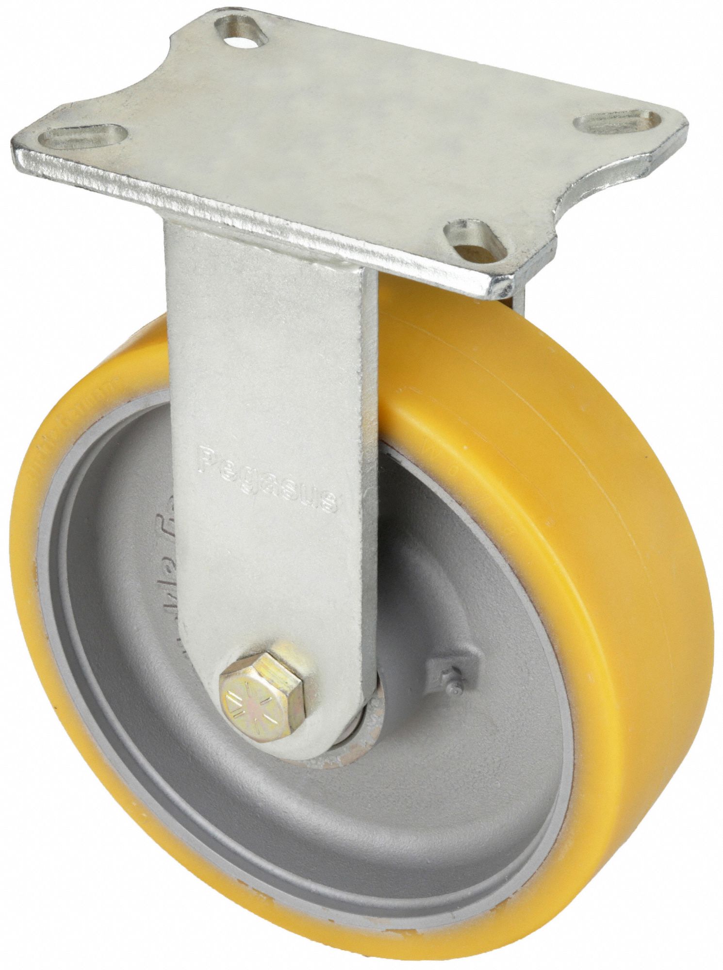 KINGPINLESS PLATE CASTER, 9 15/16 IN WHEEL DIAMETER, 3950 LB, 12½ IN MOUNTING H