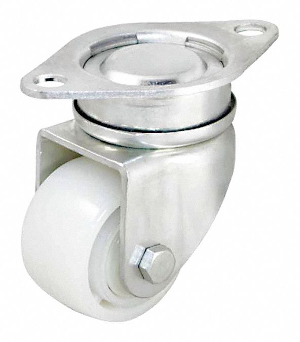 GRAINGER APPROVED InvertedMount Plate Caster, Swivel, Nylon, 440 lb, 2
