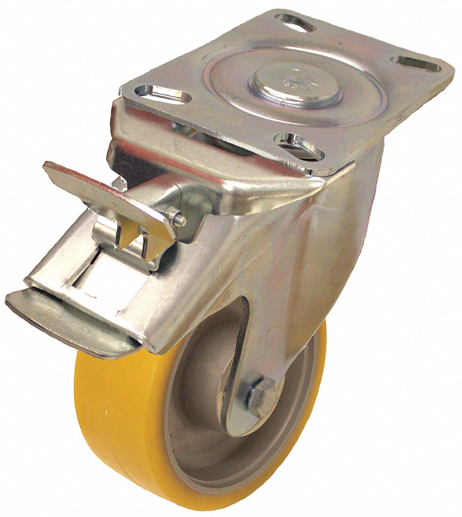 GRAINGER APPROVED Standard Plate Caster, Swivel, 2200 lb. 455U03US