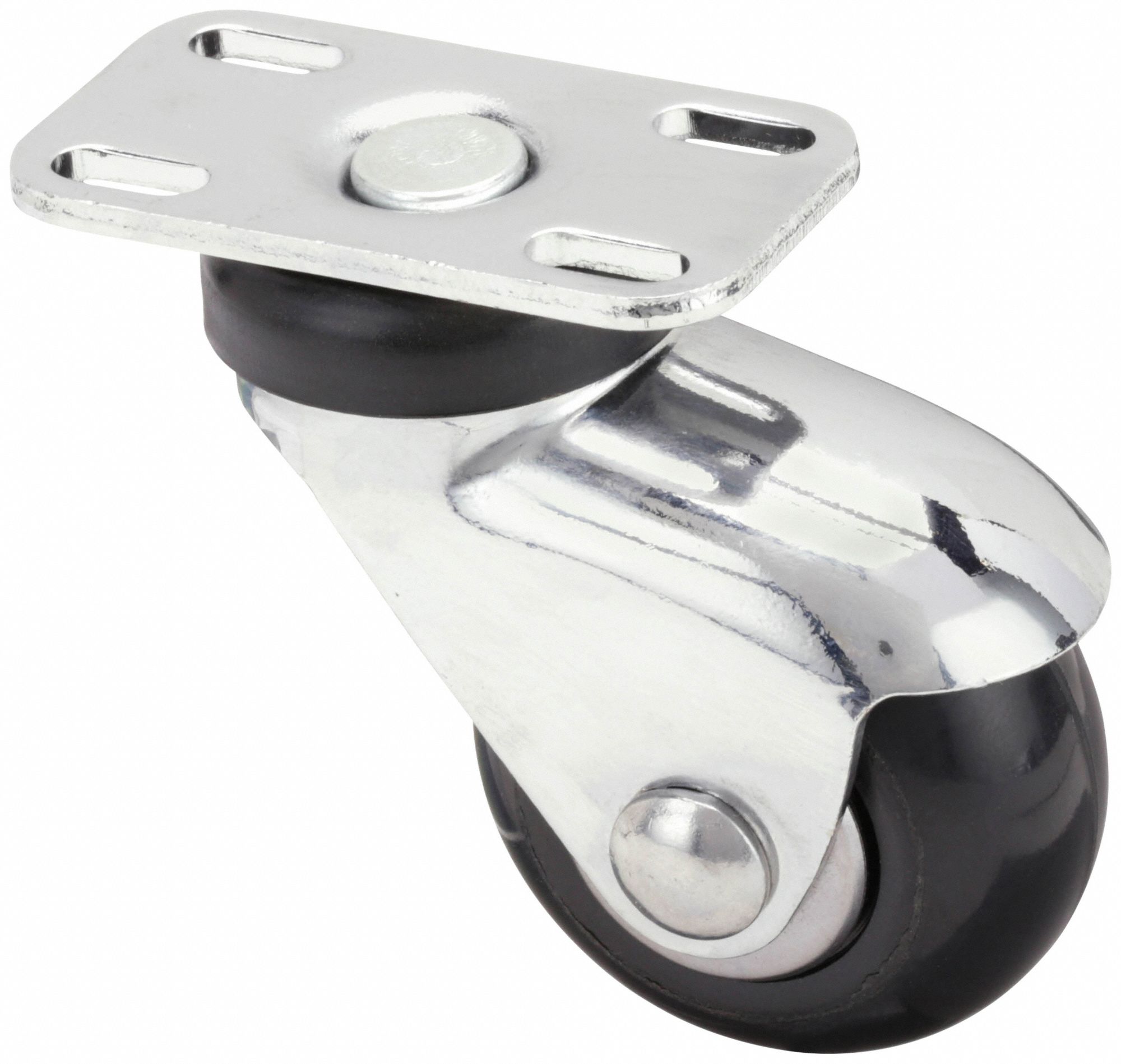 GENERAL PURPOSE MEDICAL PLATE CASTER, 2 IN WHEEL DIA, 125 LB, SWIVEL CASTER, SOFT