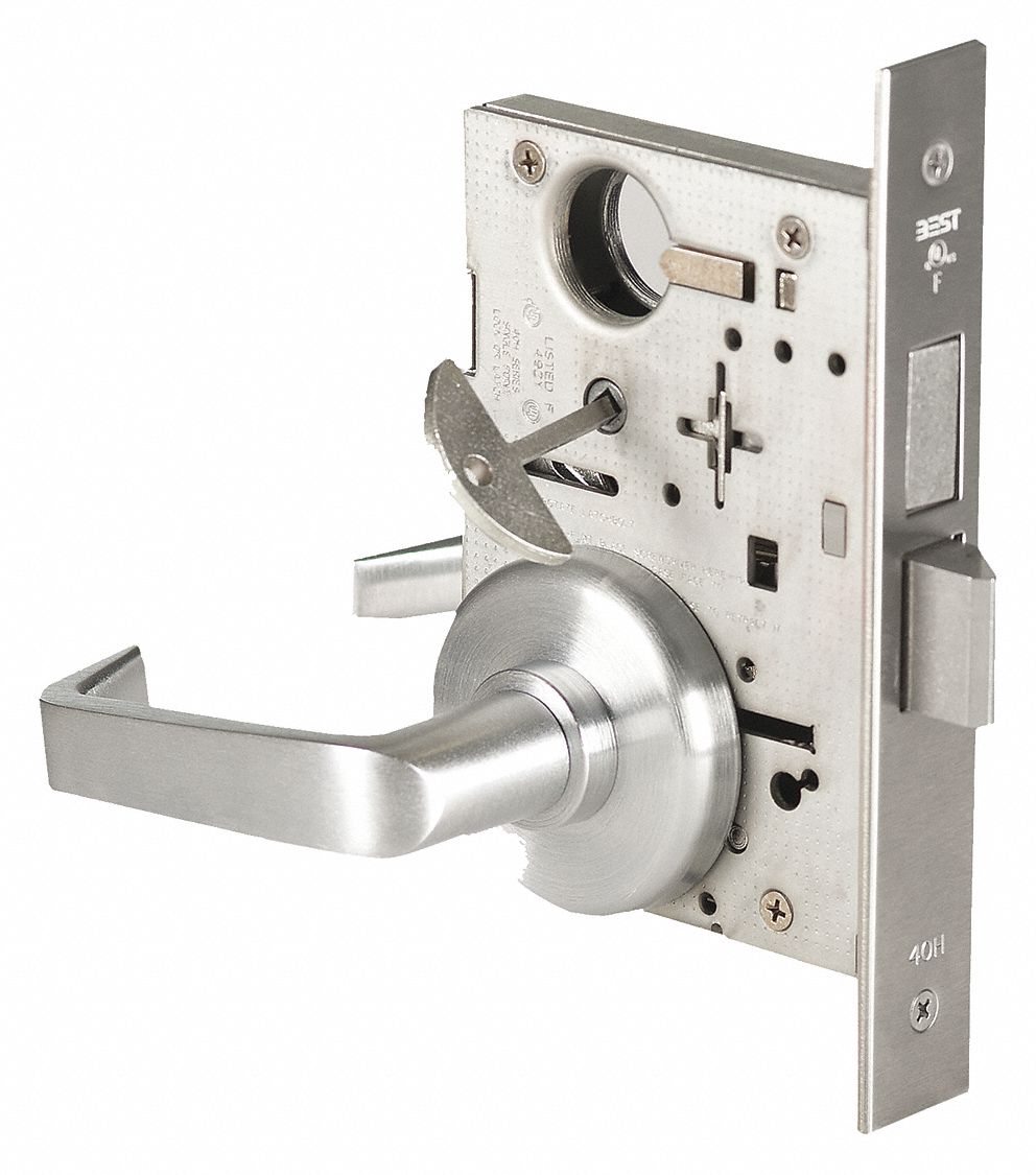 Door Lockset: Privacy Lever Locksets, Chrome, ADA Compliant, Interchangeable Core