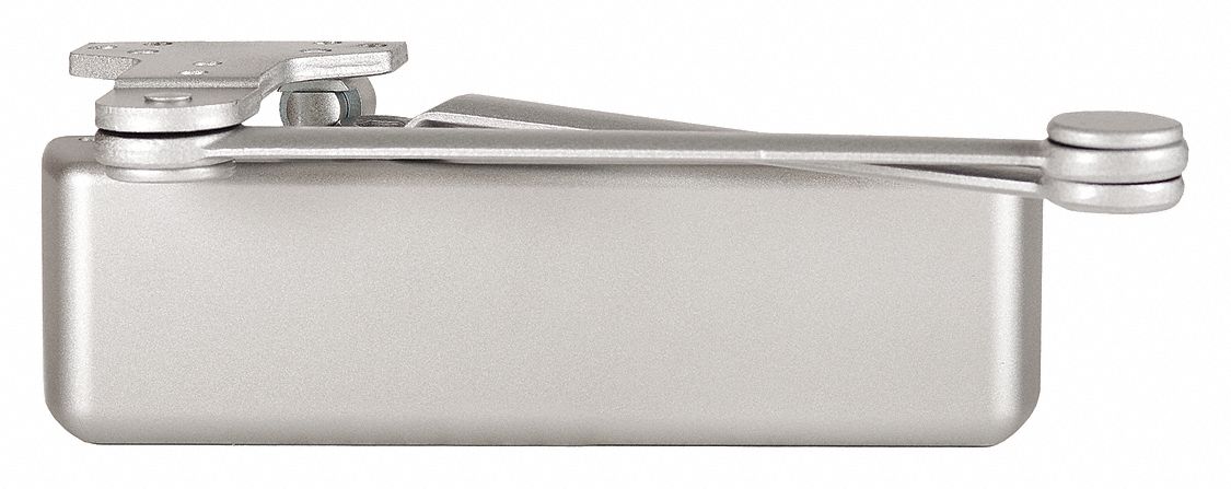 Door Closer: Adj Mounting Type, Grade 1 - Heavy Duty, Aluminum, 12 3/16 in Lg, 2 1/4 in Wd