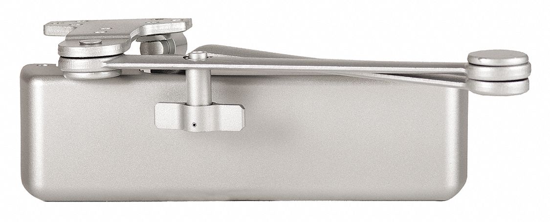 Door Closer: Adj Mounting Type, Grade 1 - Heavy Duty, Aluminum, 12 3/16 in Lg