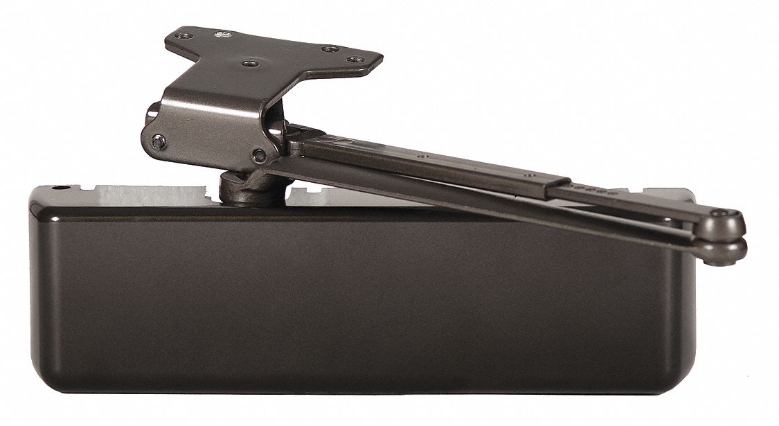 Door Closer: Adj Mounting Type, Grade 1 - Heavy Duty, Bronze, 12 3/16 in Lg