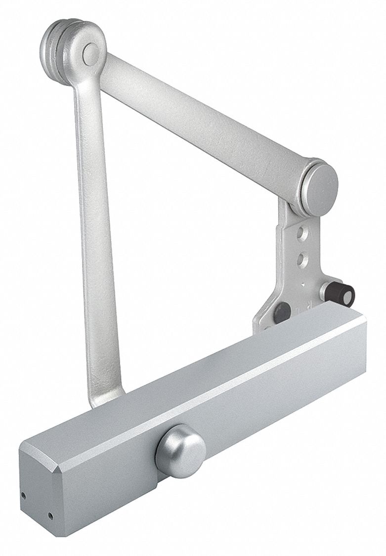 Door Closer: Adj Mounting Type, Grade 1 - Heavy Duty, Aluminum, 12 in Lg