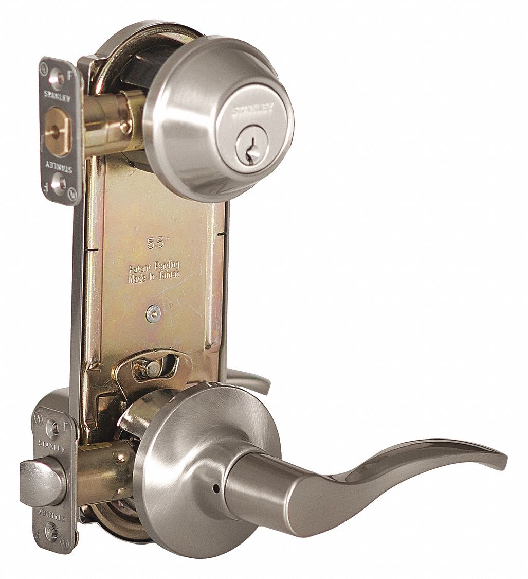 STANLEY Door Lever Lockset, Mechanical, Standard Duty, Keyed Different