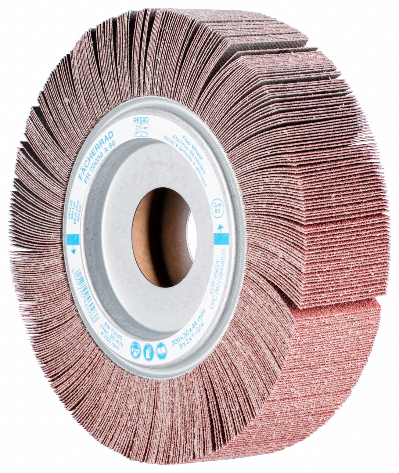 Flap Wheel, Coated, AO, 8 in., 80 Grit