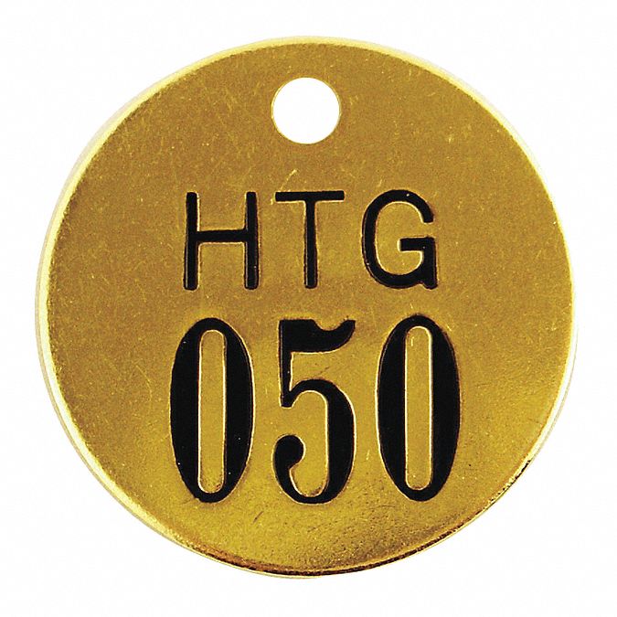 Grainger approved numbered tag number sequence 026 050 tag shape round height 1 1 2 in width 