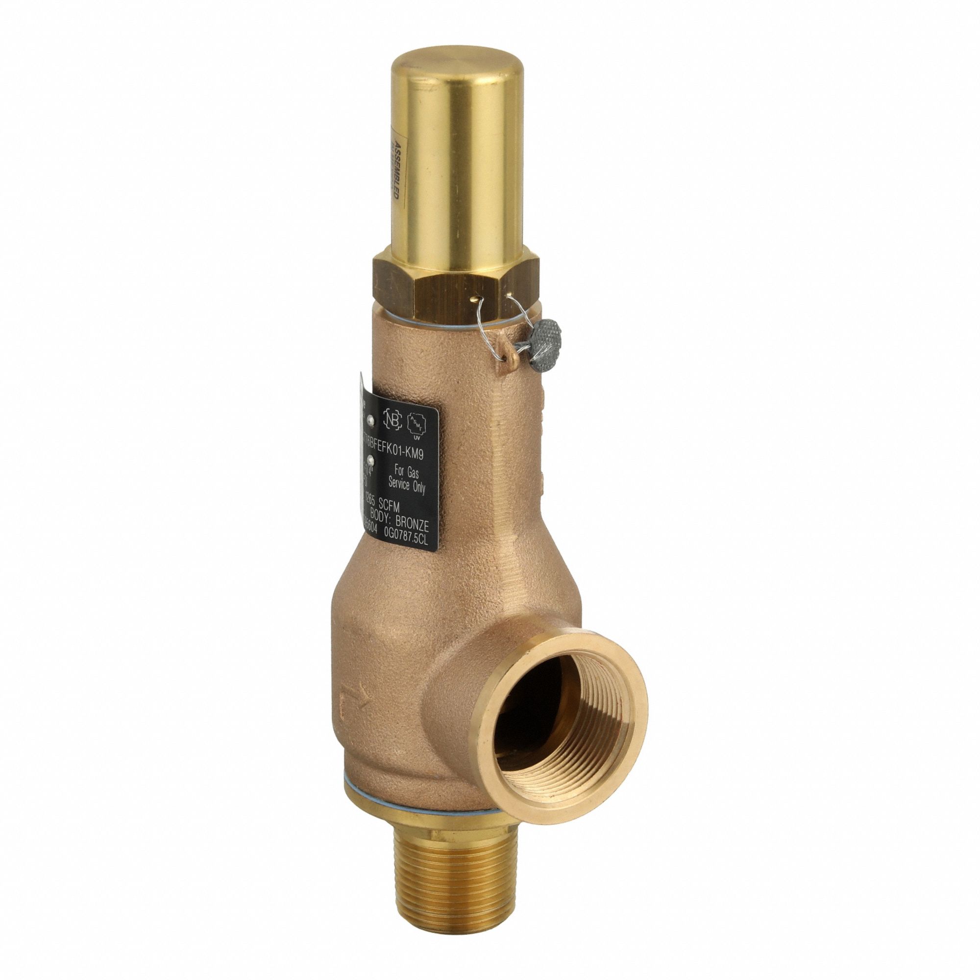 Safety Relief Valve: Bronze, Brass, 1 in x 1 1/4 in, MNPTF x FNPTF, 30 psi to 514 psi