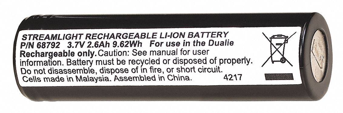 RECHARGEABLE FLASHLIGHT BATTERY PACK, LITHIUM ION, 3.6V, 2,600 MAH BATTERY CAPACITY